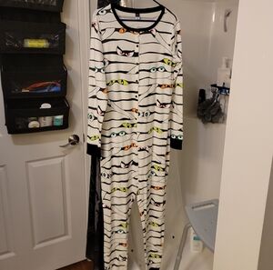 Old Navy Matching Halloween Mummy Printed One-Piece Pajamas Size L Tall